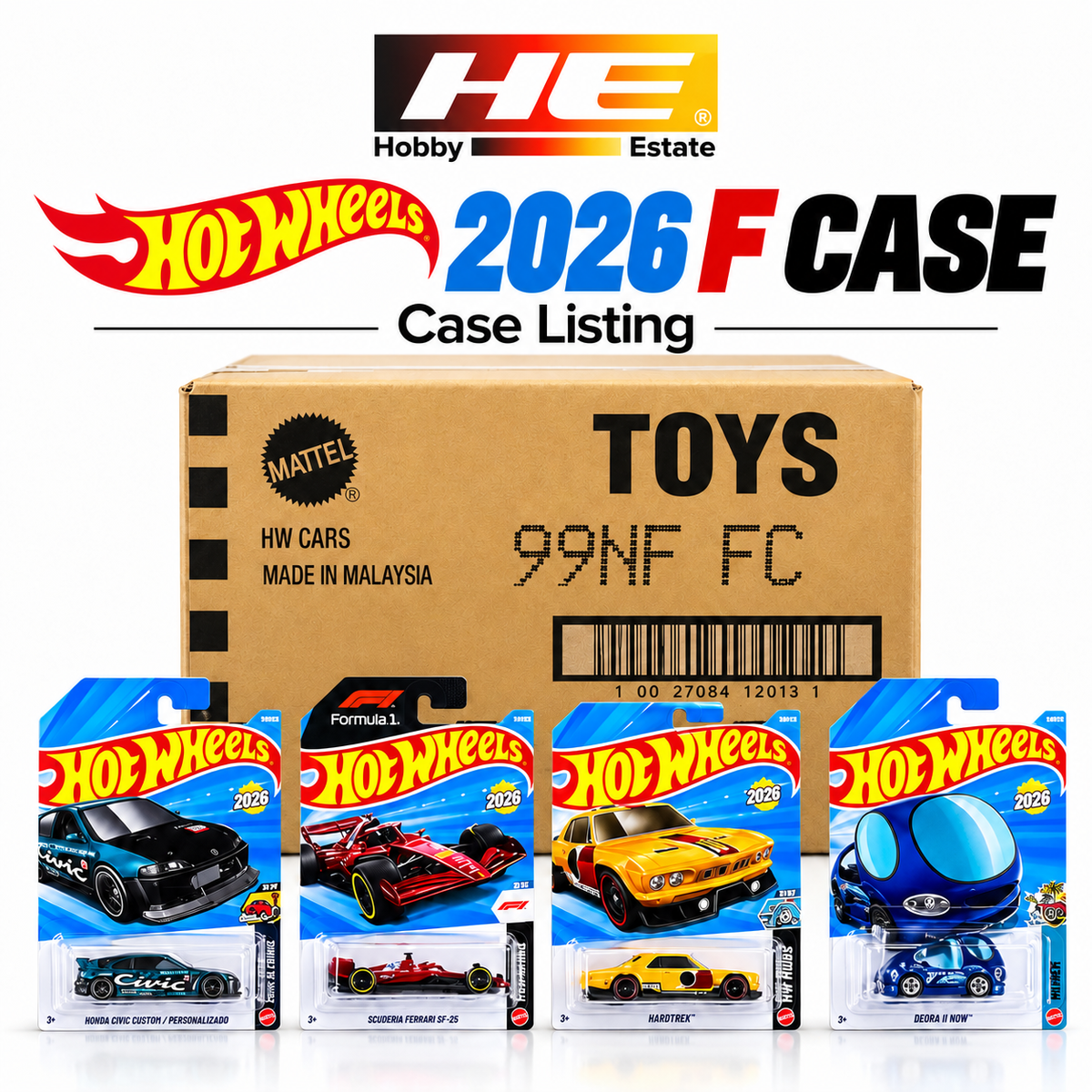 Hot Wheels 2026 F Case – Imported | 72 Cars Full Case
