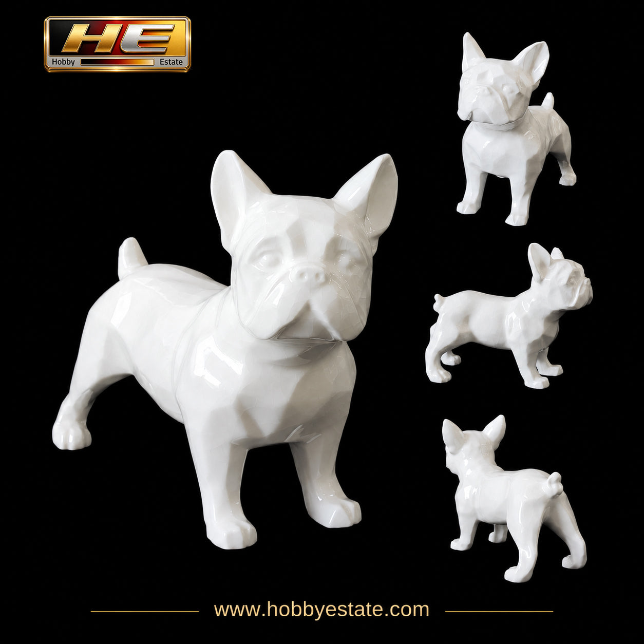 Limited Edition Ceramic French Bulldog Figurine – Premium White Gloss Collectible | Only 100 Pieces