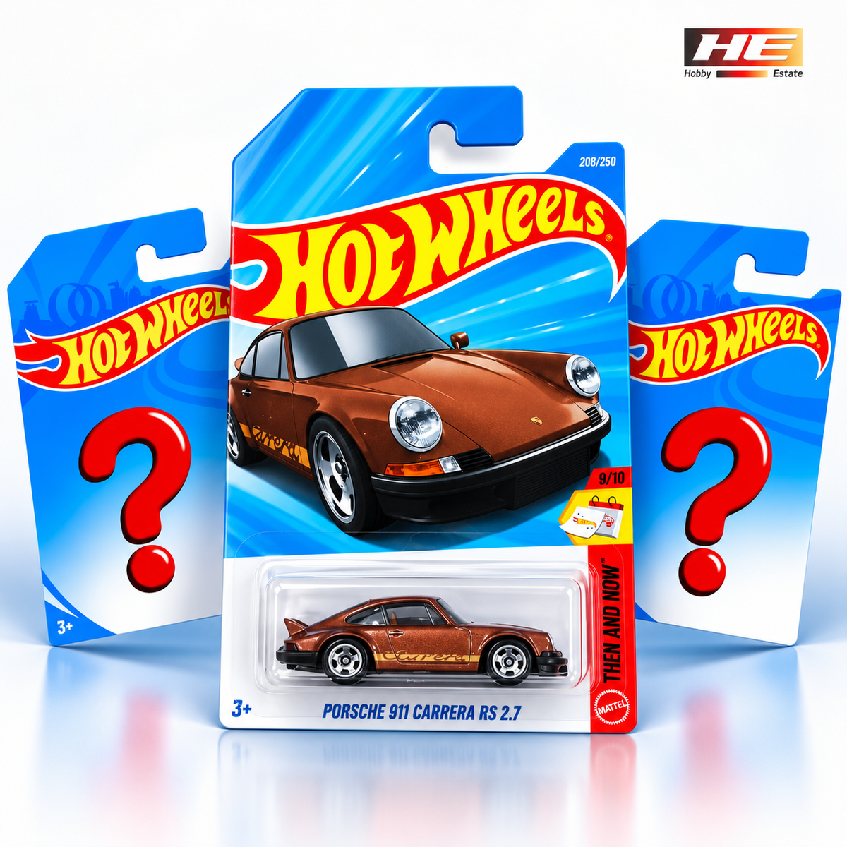 Hot Wheels Porsche 911 Carrera RS 2.7 + 2 Mystery Cars – Set of 3