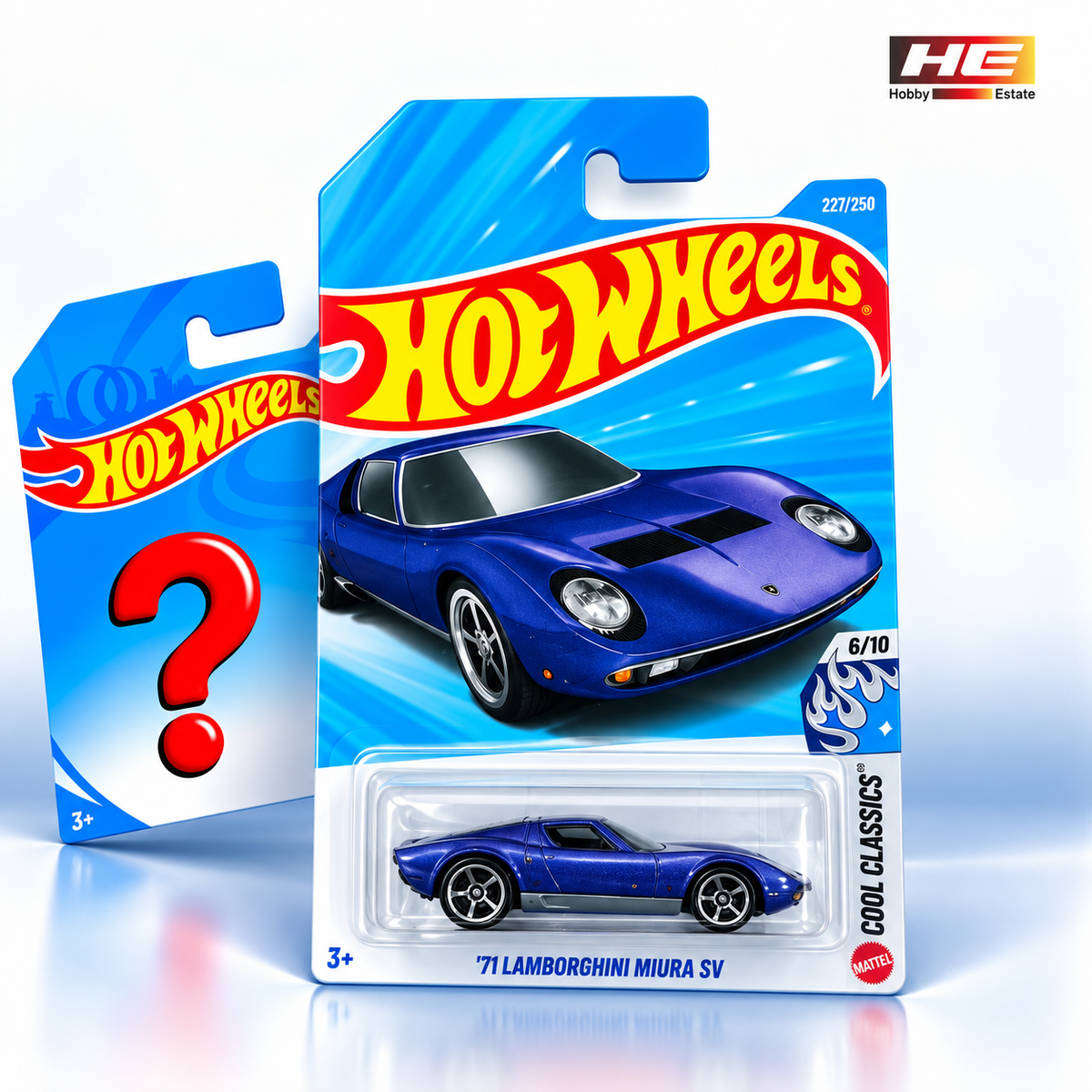 Hot Wheels ’71 Lamborghini Miura SV + 1 Mystery Car – Set of 2