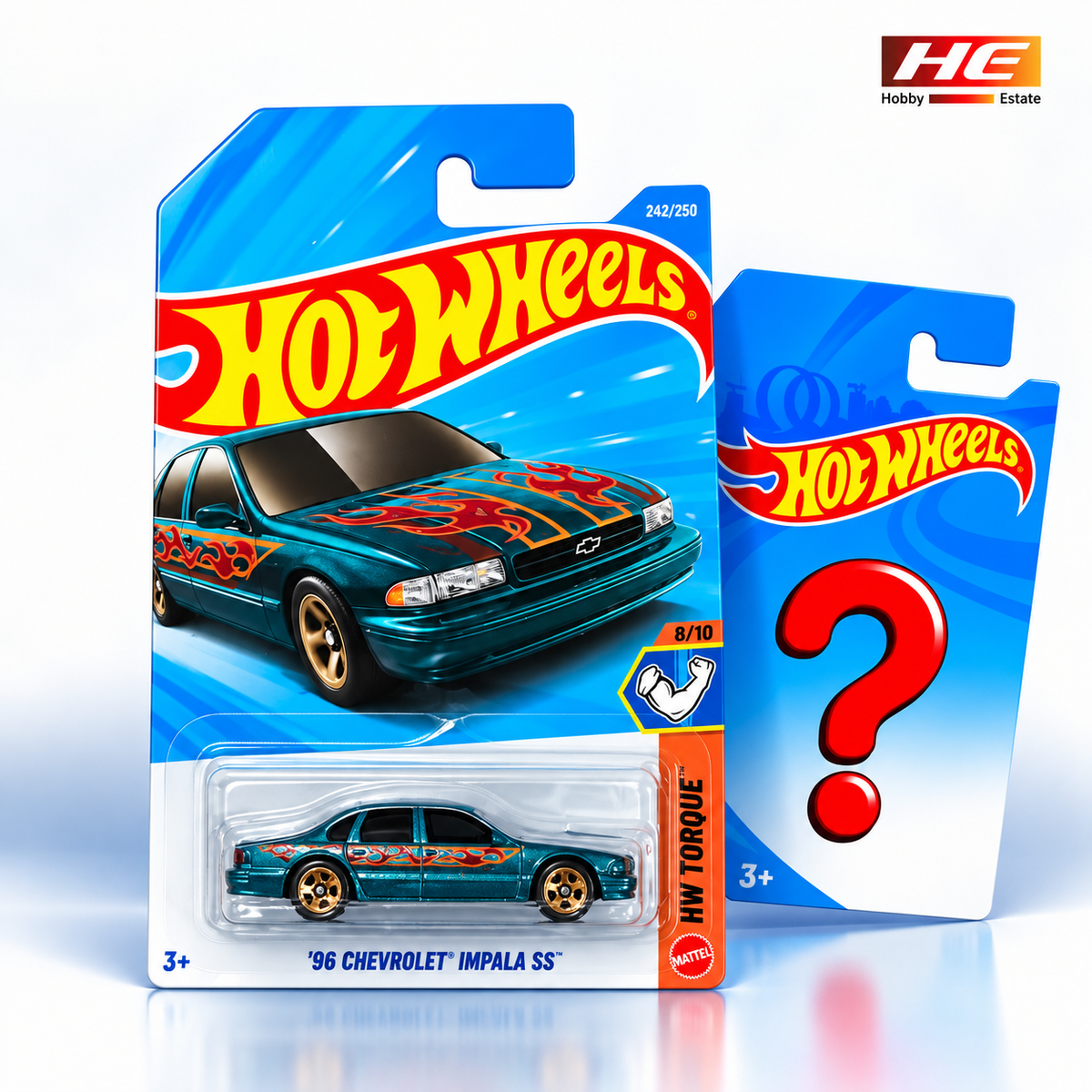 Hot Wheels ’96 Chevrolet Impala SS + 1 Mystery Car – Set of 2