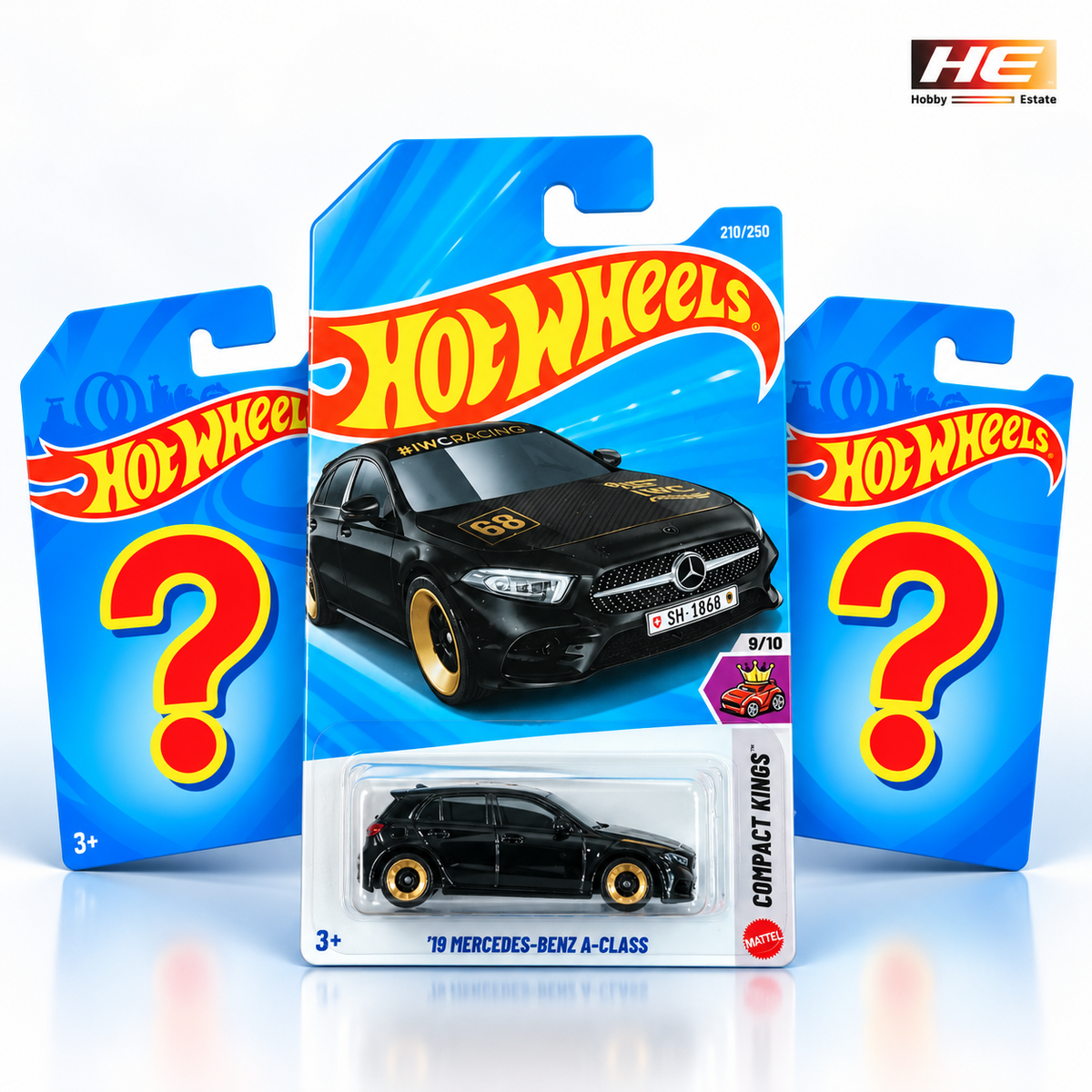 Hot Wheels ’19 Mercedes-Benz A-Class + 2 Mystery Cars – Set of 3