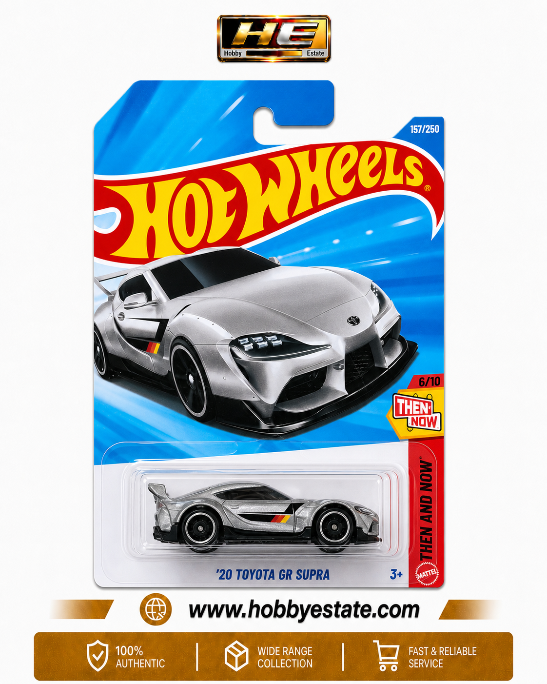 Hot Wheels ’20 Toyota GR Supra | HW Then And Now | 1:64 Die-Cast Collectible