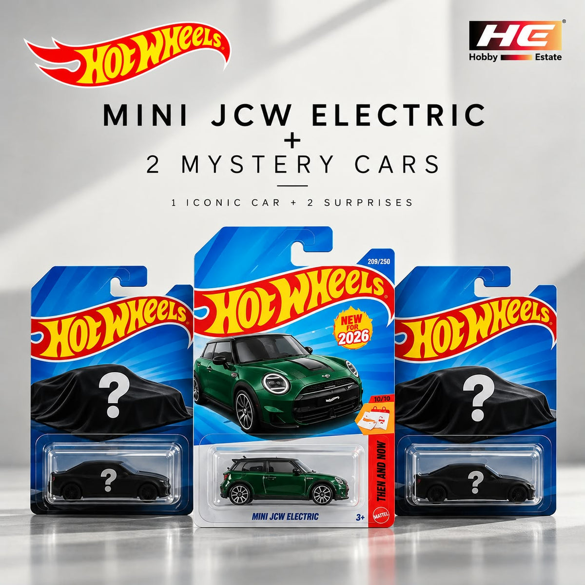 Hot Wheels MINI JCW Electric + 2 Mystery Cars Combo – 2026 Mainline
