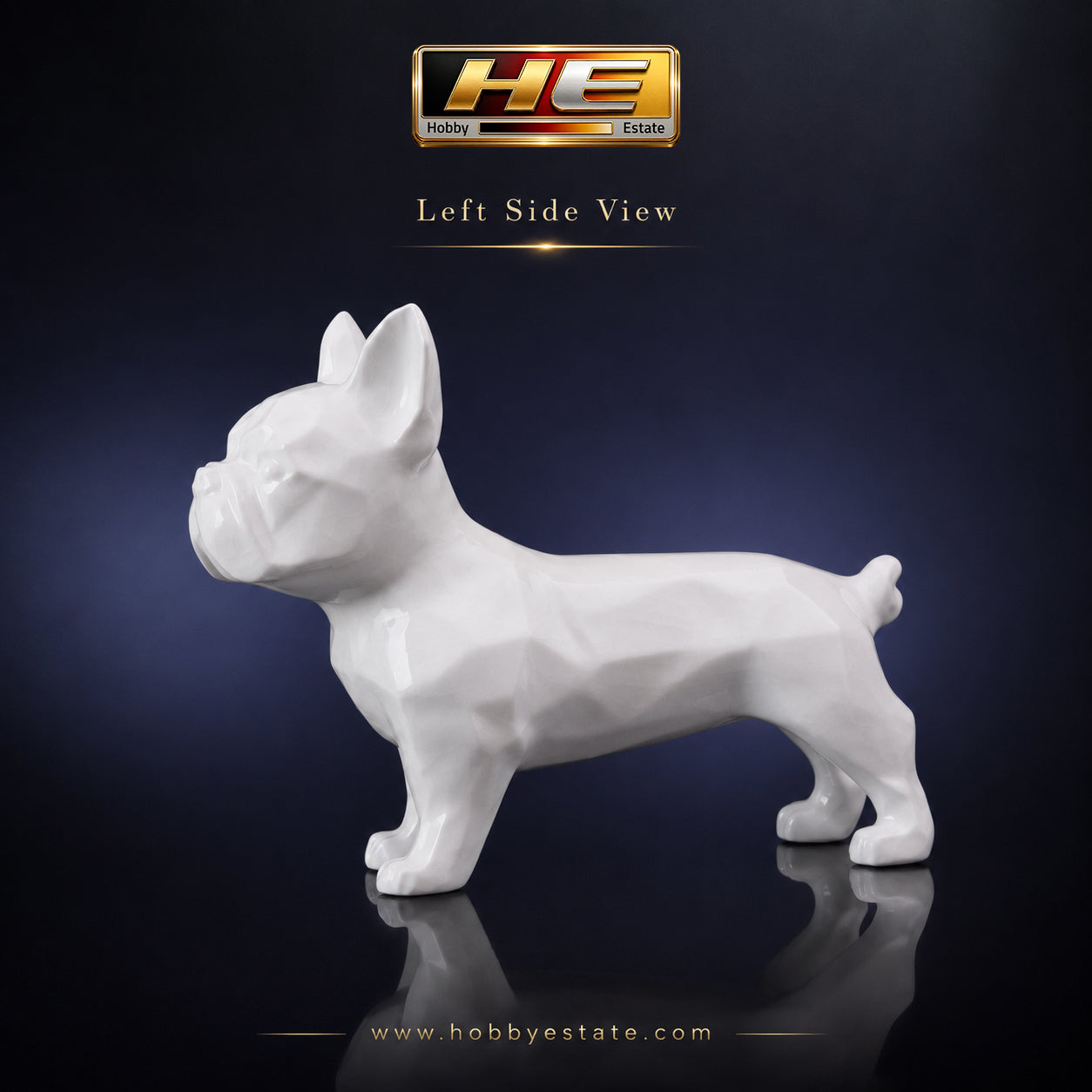 Limited Edition Ceramic French Bulldog Figurine – Premium White Gloss Collectible | Only 100 Pieces