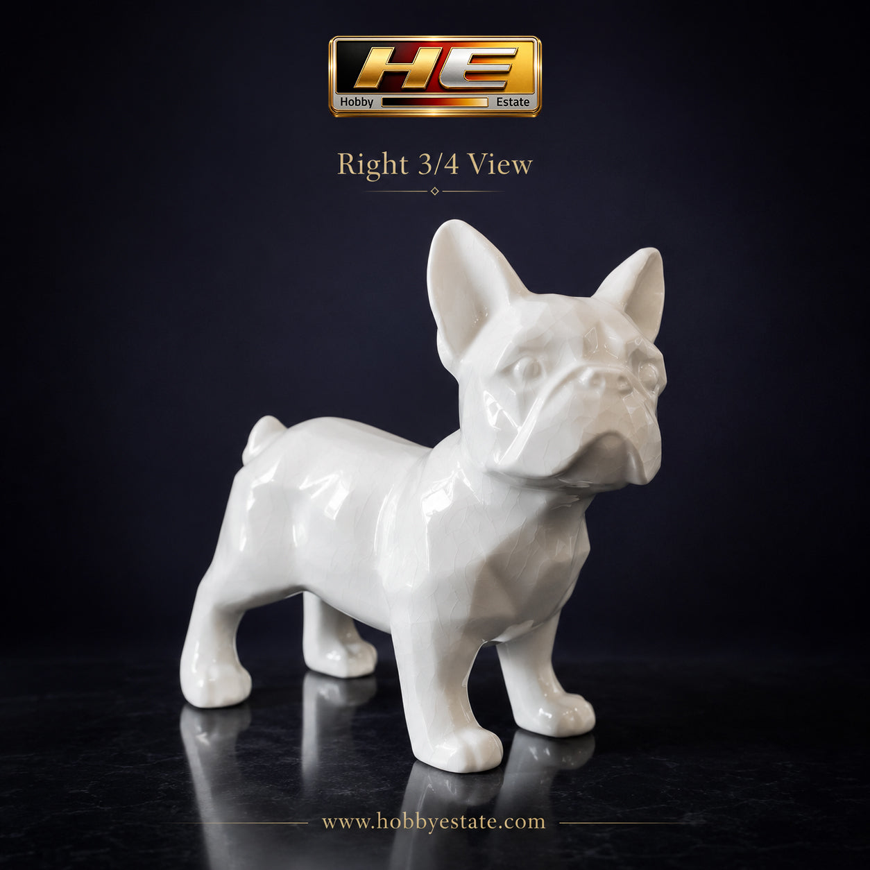 Limited Edition Ceramic French Bulldog Figurine – Premium White Gloss Collectible | Only 100 Pieces