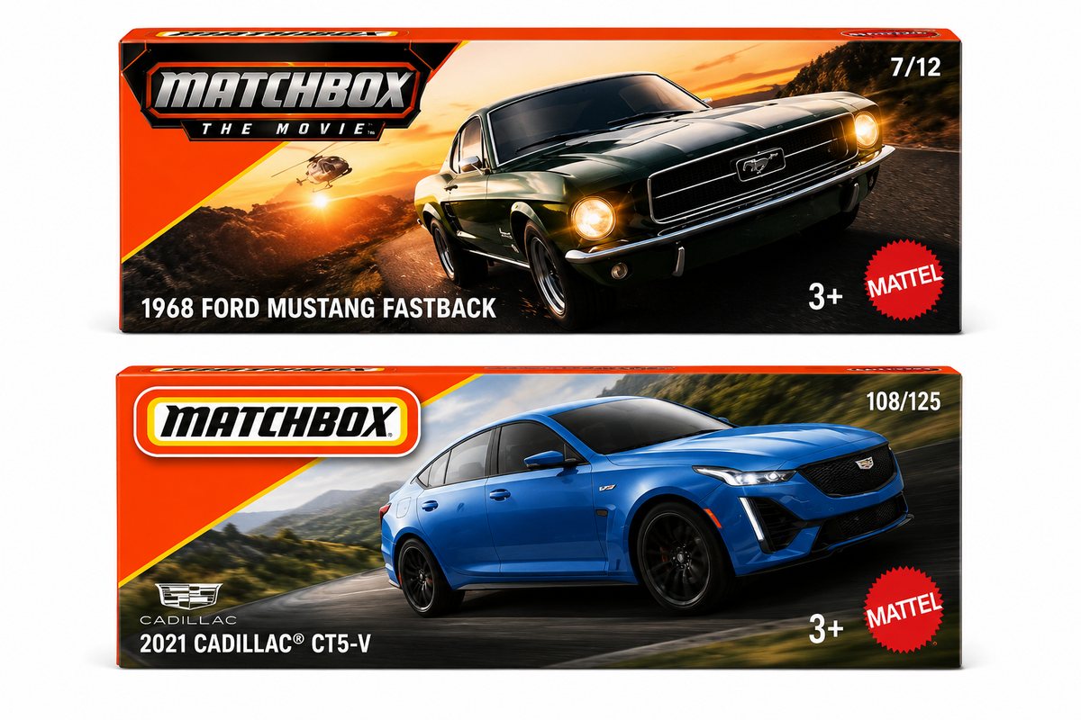 Matchbox 1968 Ford Mustang Fastback & 2021 Cadillac CT5-V – Set of 2