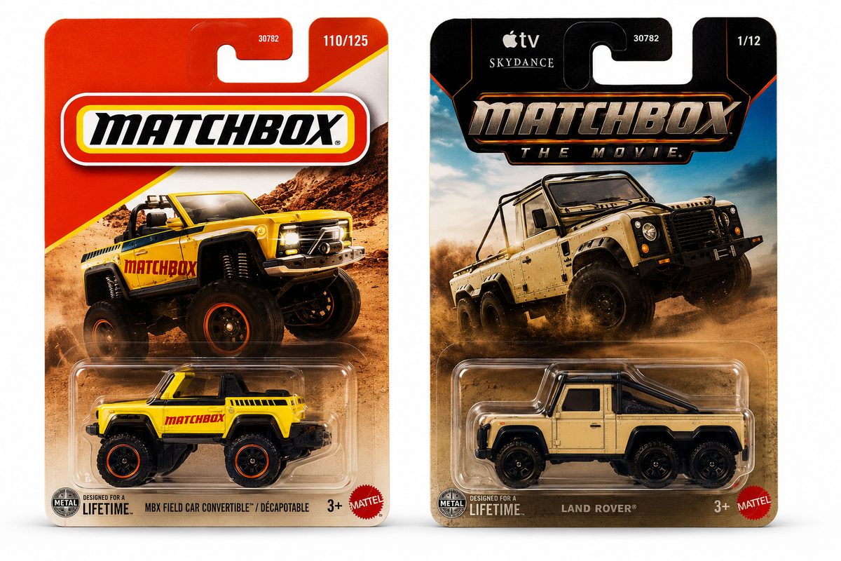 Matchbox MBX Field Car Convertible & Land Rover 6x6 – Set of 2 (Blister)