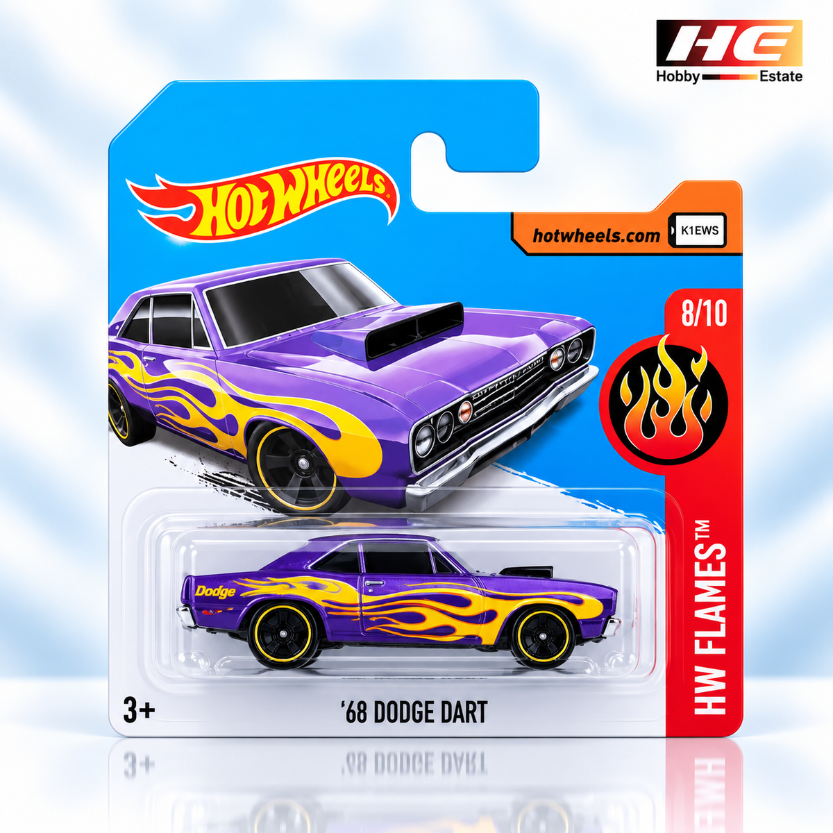Imported Hot Wheels ’68 Dodge Dart – HW Flames (Long Card)