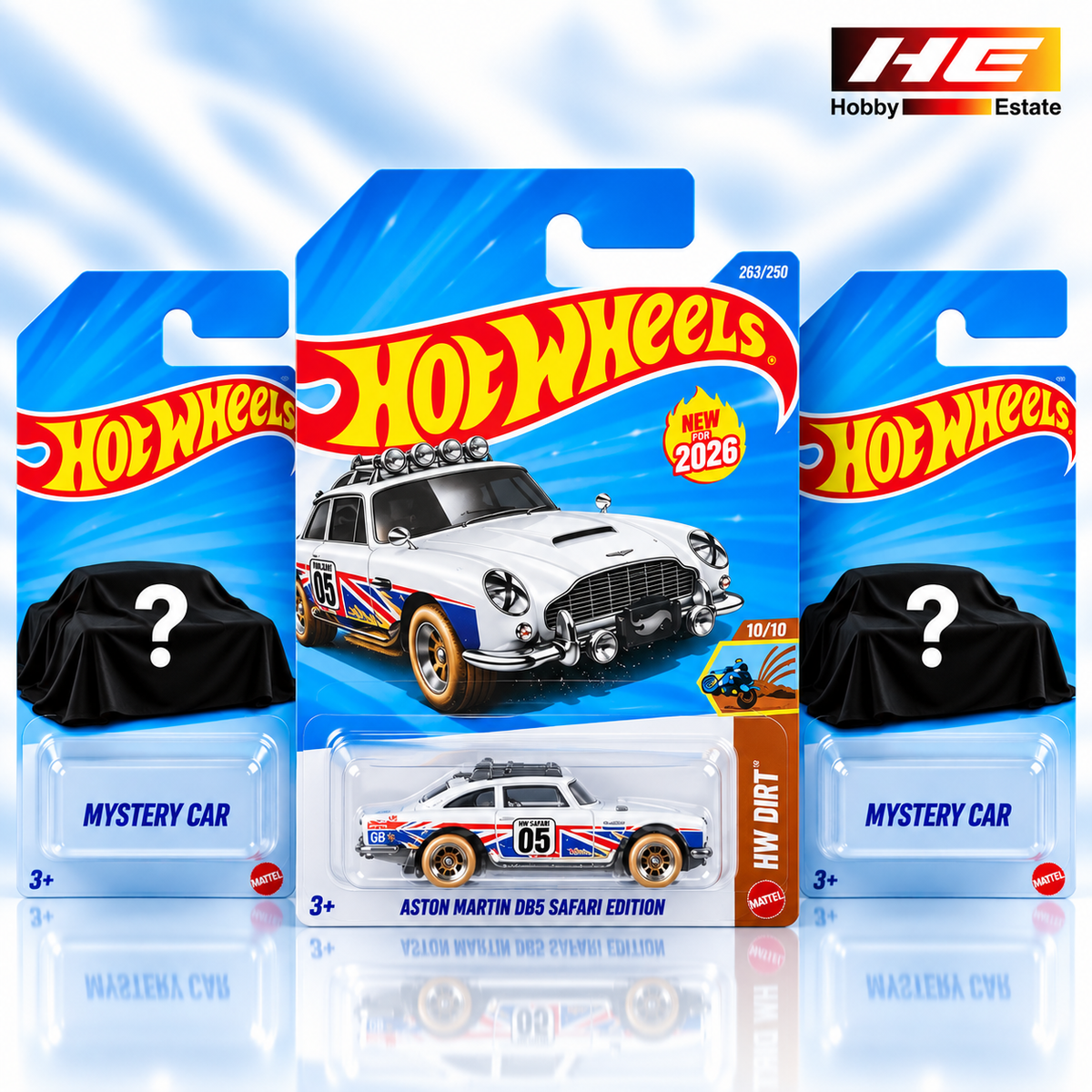 Hot Wheels Aston Martin DB5 Safari Edition + 2 Mystery Cars – Set of 3