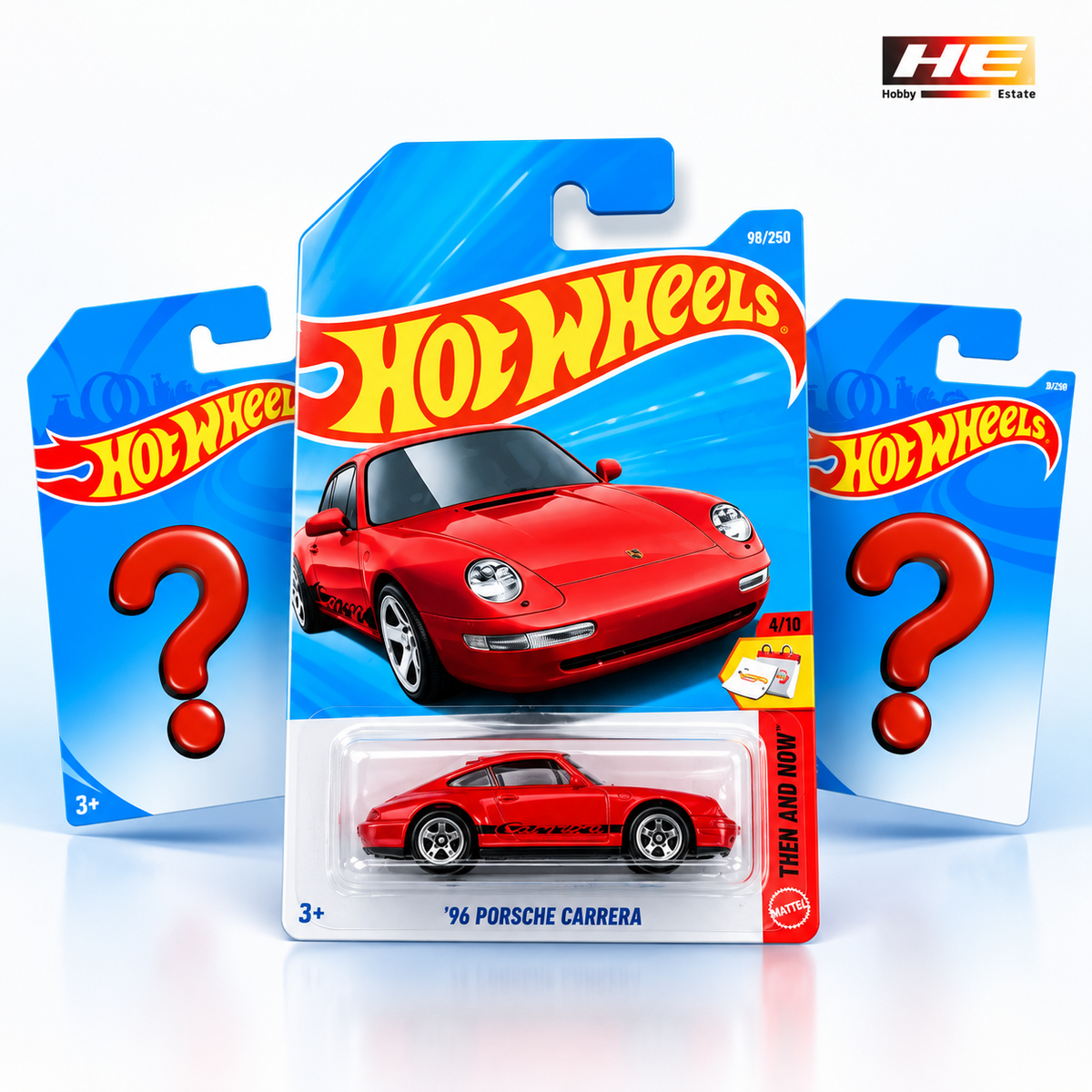 Hot Wheels ’96 Porsche Carrera + 2 Mystery Cars – Set of 3