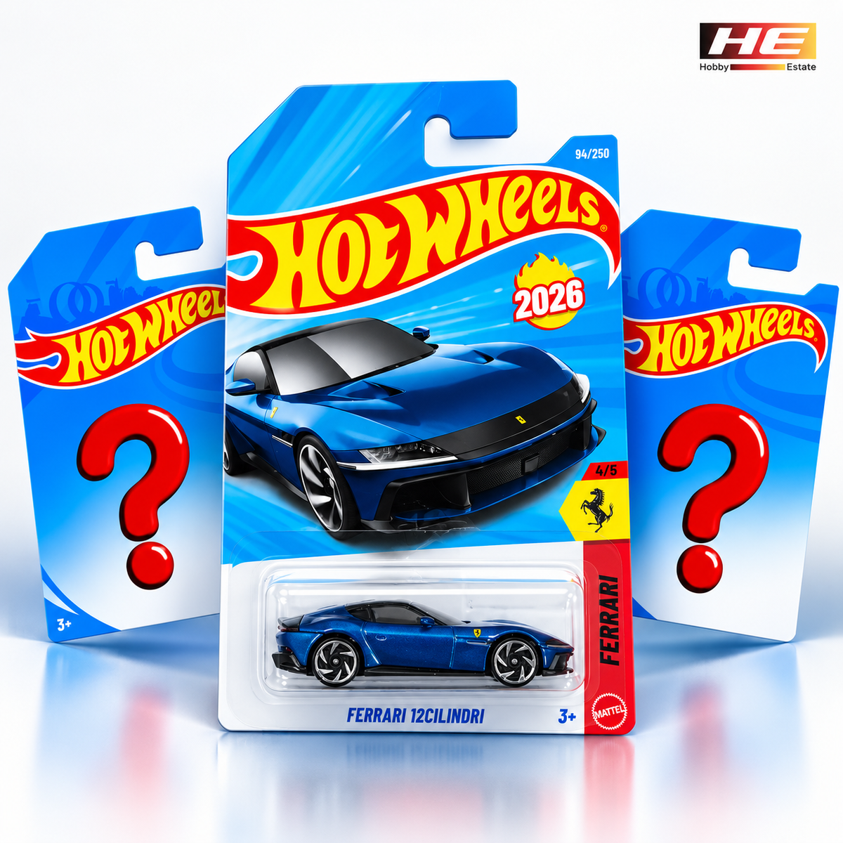 Hot Wheels Ferrari 12Cilindri + 2 Mystery Cars – Set of 3