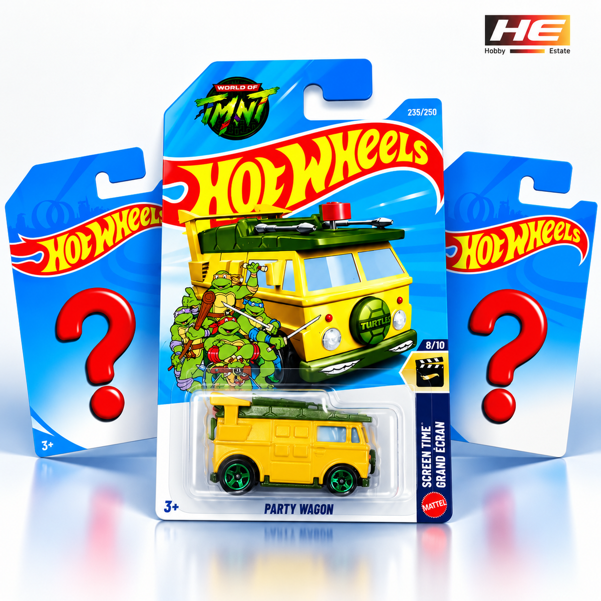 Hot Wheels TMNT Party Wagon + 2 Mystery Cars – Set of 3