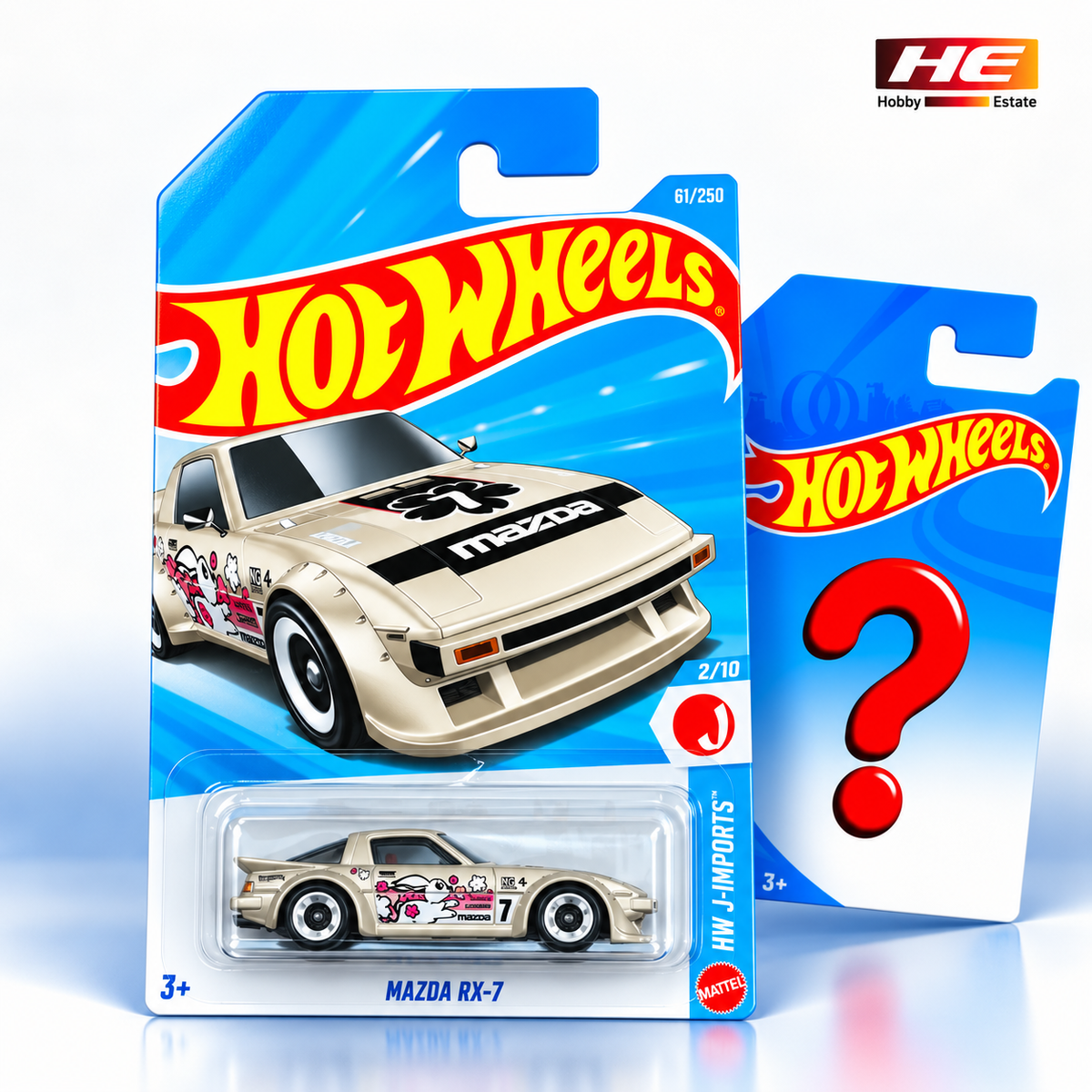 Hot Wheels Mazda RX-7 + 1 Mystery Car – Set of 2