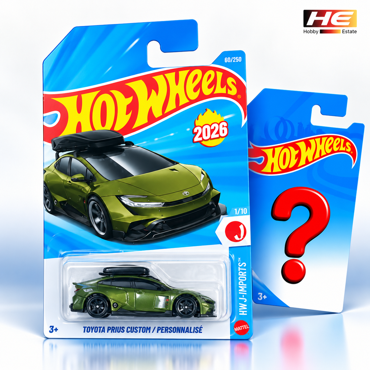 Hot Wheels Toyota Prius Custom + 1 Mystery Car – Set of 2
