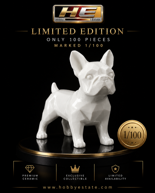 Limited Edition Ceramic French Bulldog Figurine – Premium White Gloss Collectible | Only 100 Pieces