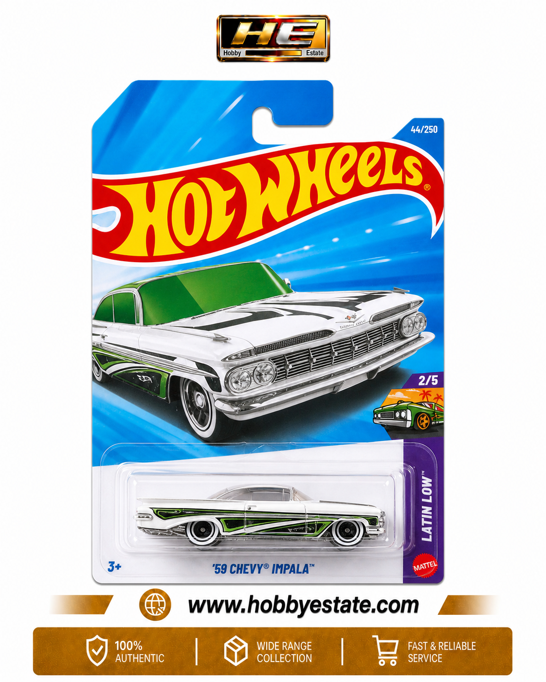 Hot Wheels '59 Chevy Impala | Latin Low | 1:64 Die-Cast Collectible
