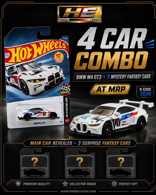 Hot Wheels 2026 K Case – 4-Car Combo (Featuring BMW M4 GT3)