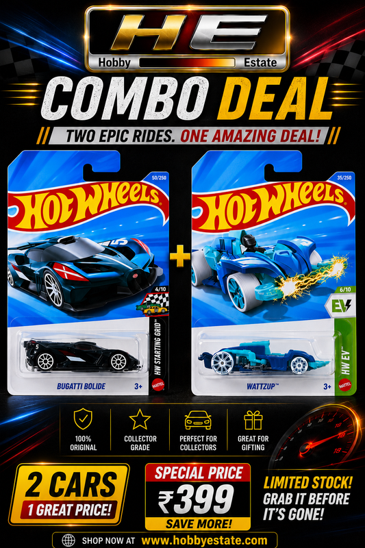 Hot Wheels Combo Deal – Bugatti Bolide + WattzUp | Mainline Die-Cast Set