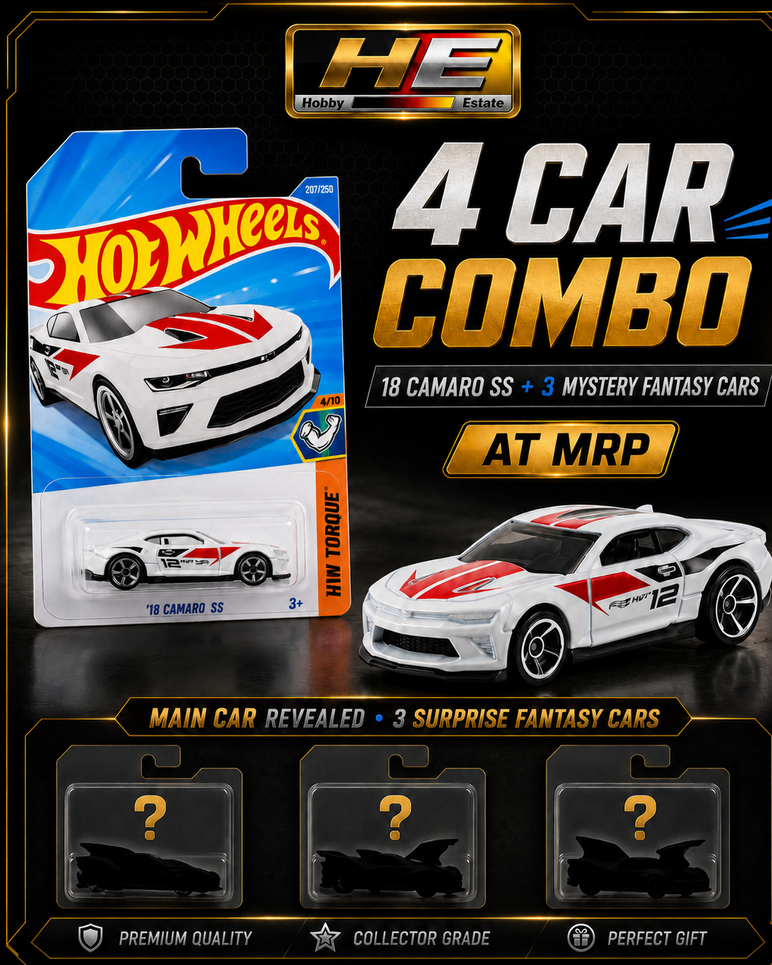 Hot Wheels 2026 K Case – 4-Car Combo (Featuring '18 Camaro SS)