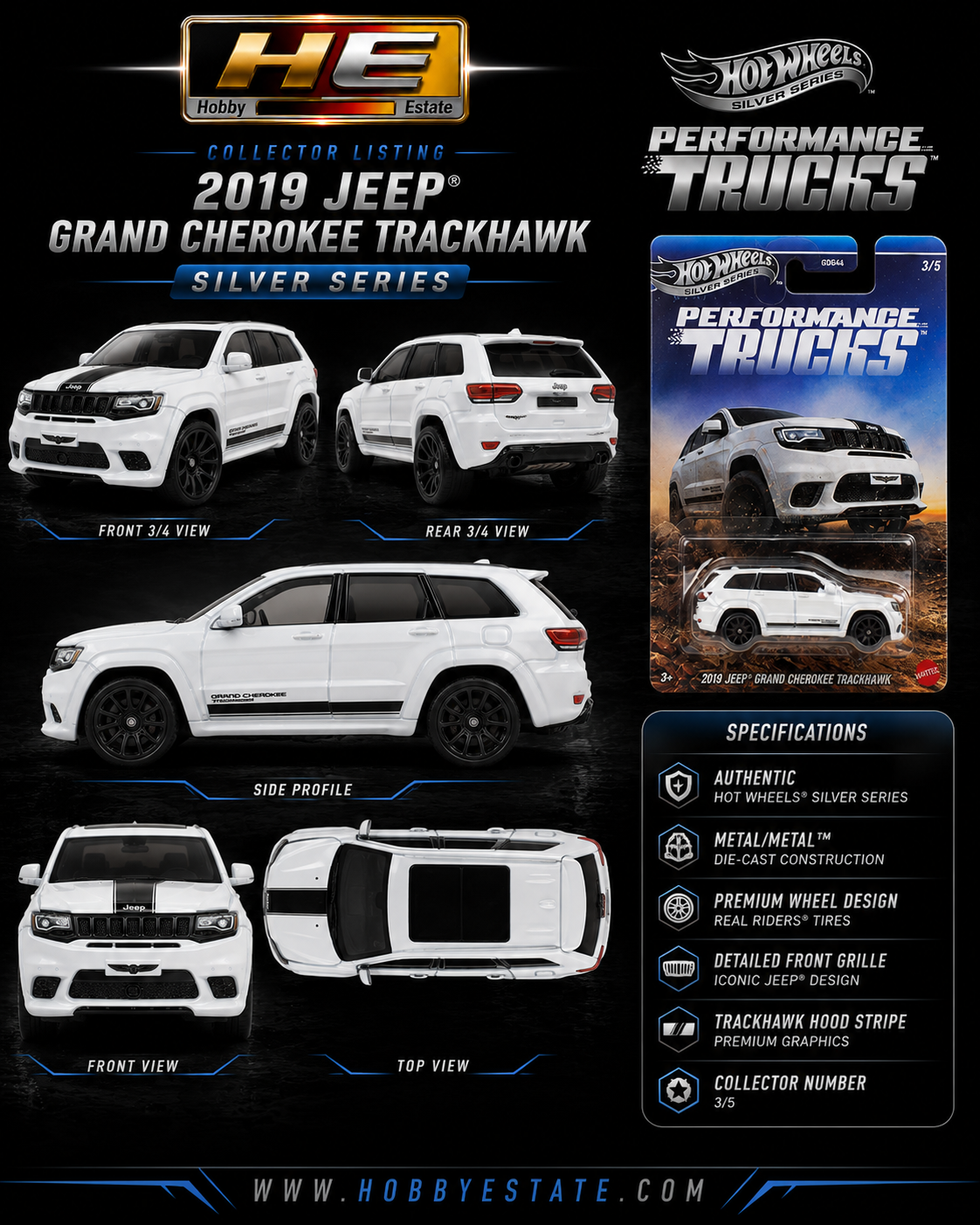 Hot Wheels Silver Series: 2019 Jeep® Grand Cherokee Trackhawk