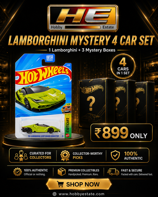 Lamborghini Mystery 4 Car Set – 1 Lamborghini + 3 Mystery Hot Wheels Cars