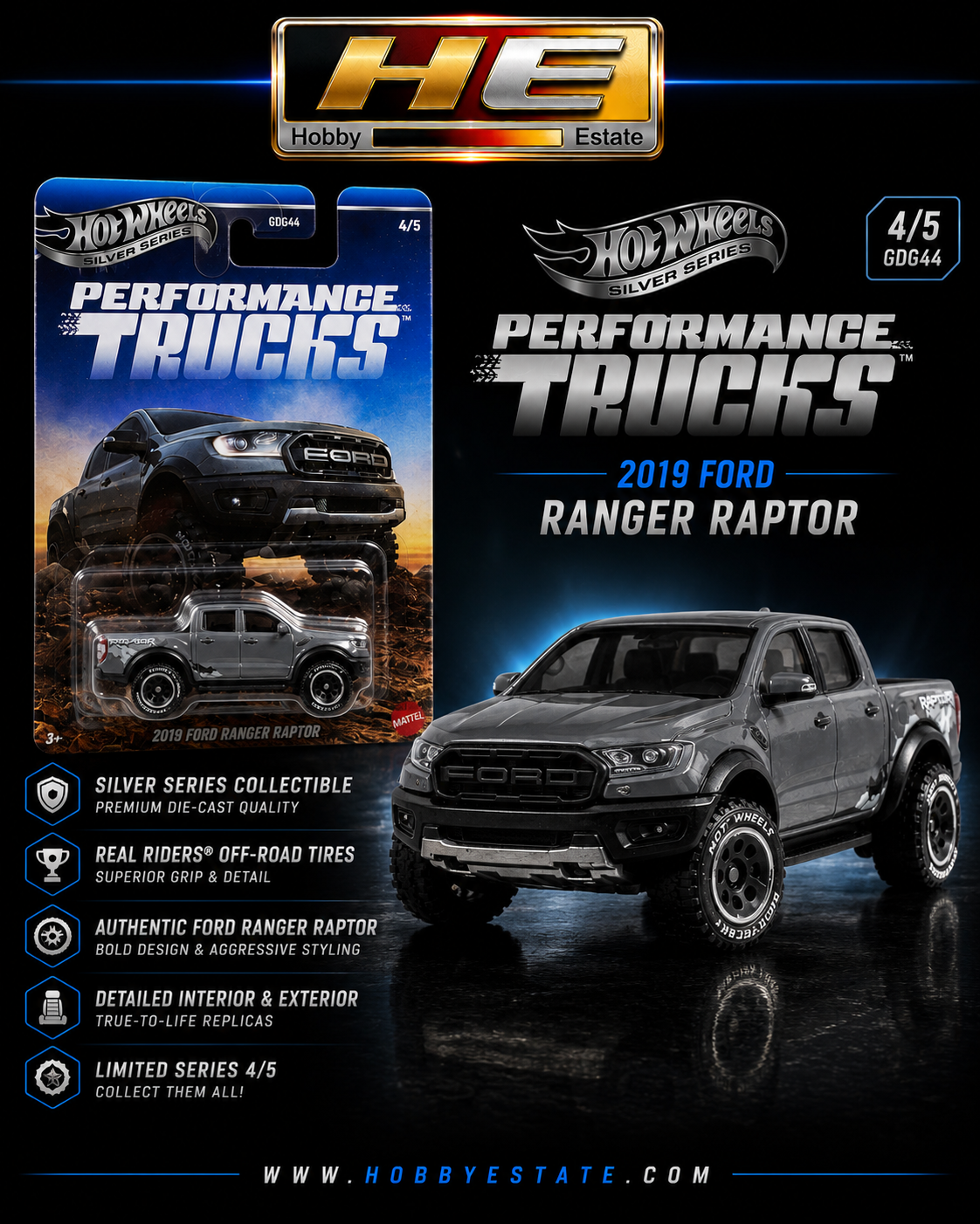 Hot Wheels Silver Series: 2019 Ford Ranger Raptor