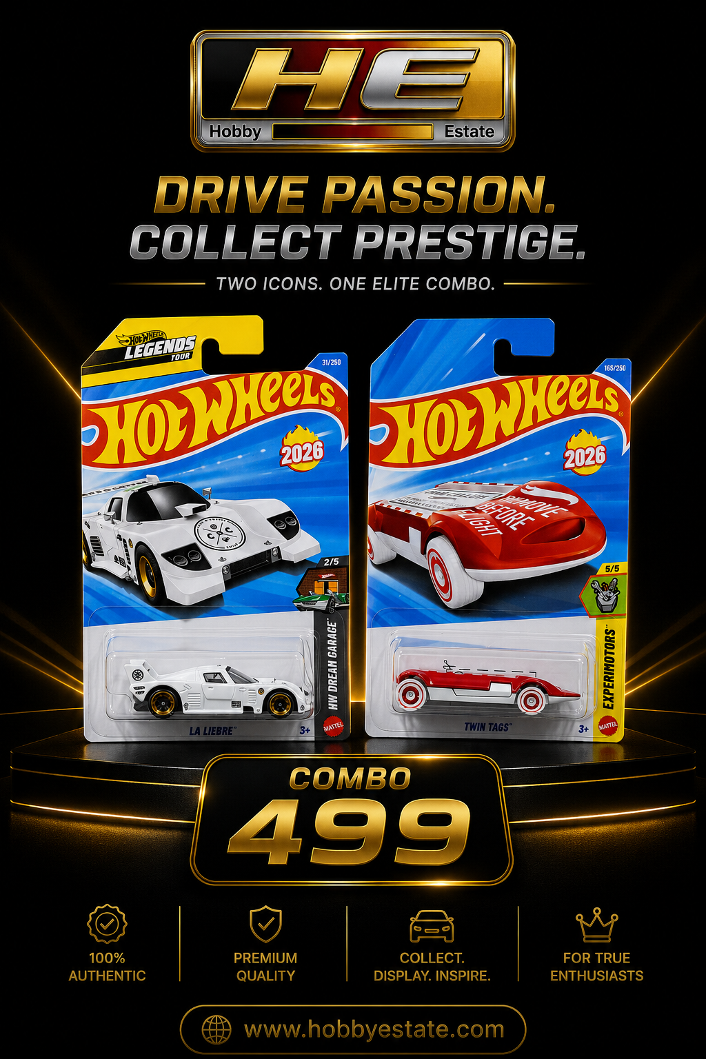 Hot Wheels 2026 Elite Combo: La Liebre & Twin Tags