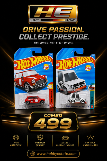 Hot Wheels Exclusive 2-Pack Combo: Austin Mini Cooper S & TOONED Volkswagen Golf Mk1