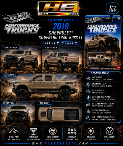 Hot Wheels Silver Series: 2019 Chevrolet Silverado Trail Boss LT