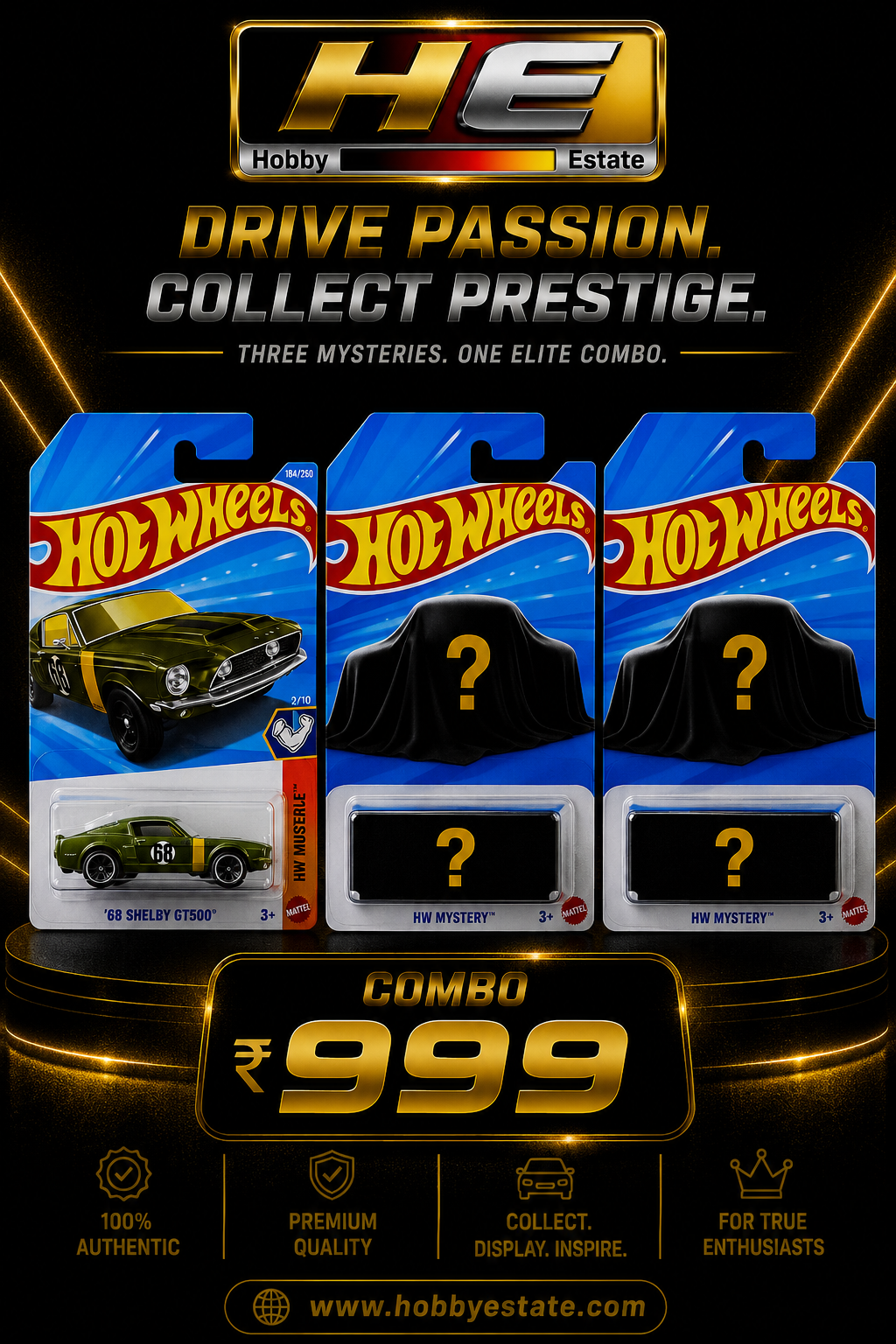 Hot Wheels Elite Combo: '68 Shelby GT500 & 2 Mystery Cars