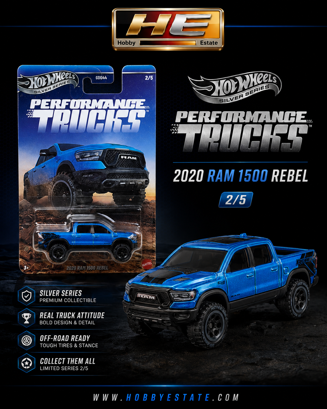Hot Wheels Silver Series: 2020 RAM 1500 Rebel